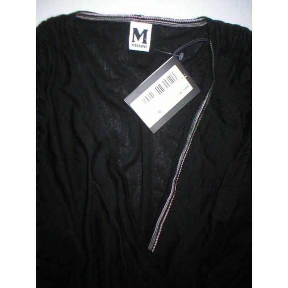 NWT Designer M Missoni Womens 10 Sweater 46 Black Cashmere Silk New Ruched Top - Picture 7 of 12